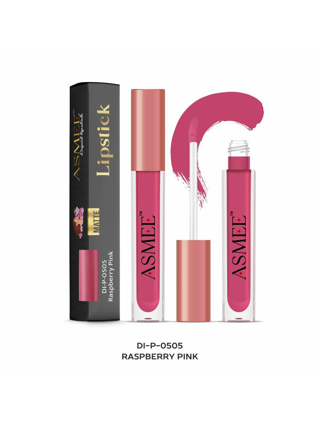 ASMEE Long Lasting Liquid Matte Lipstick - 4 ml - Raspberry Pink
