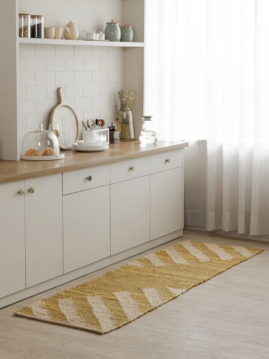 THEGASBH Mustard Traditional Handmade Cotton Carpet