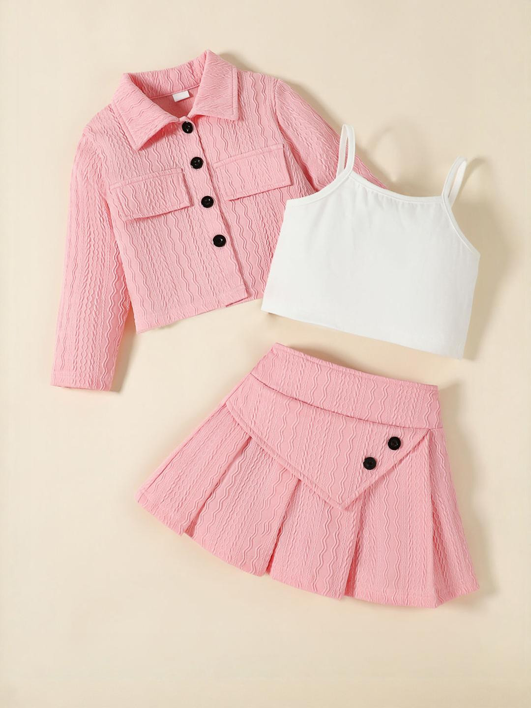 3-Pc Textured Skirt Set