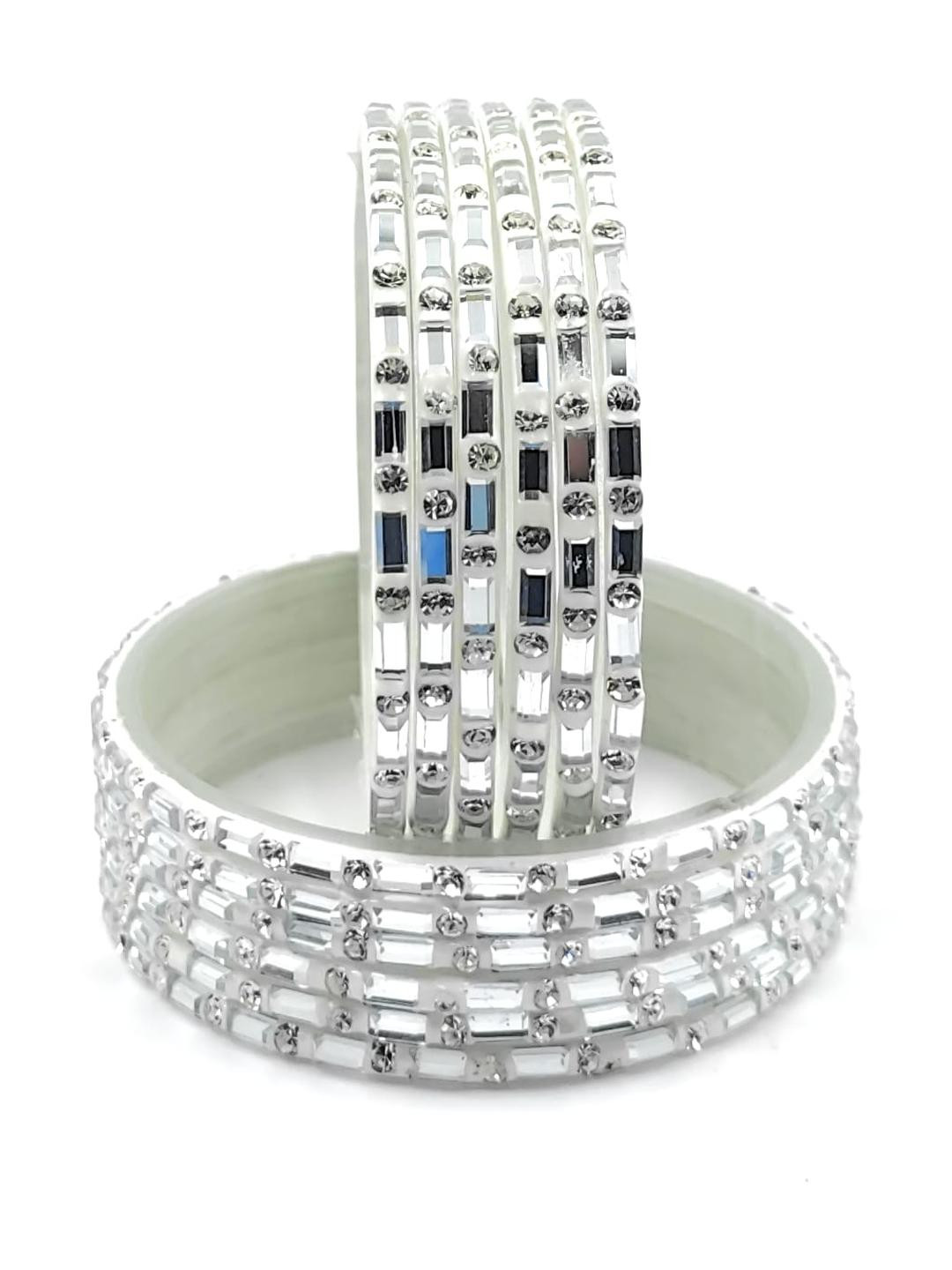 RAF DUKAN Set Of 12 Crystals Studded Glass Bangles