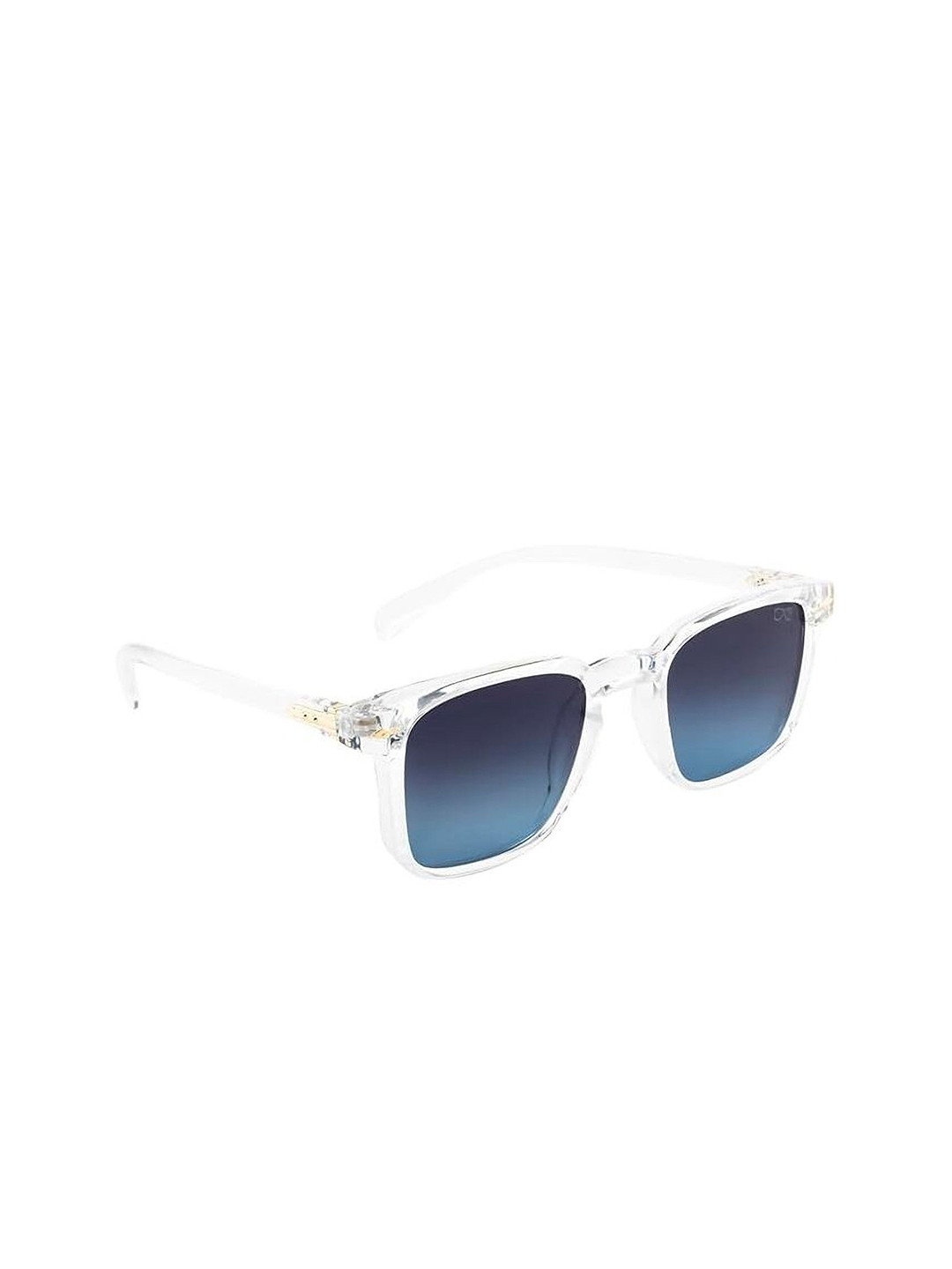 SPADEACES Unisex Clear Lens & White Square Sunglasses with Polarised and UV Protected