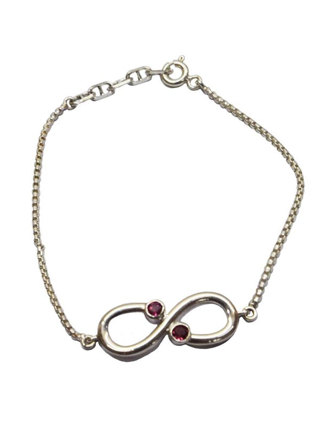 Surat Diamond Jewellery Women Infinity Rhodolite Studded Bracelet