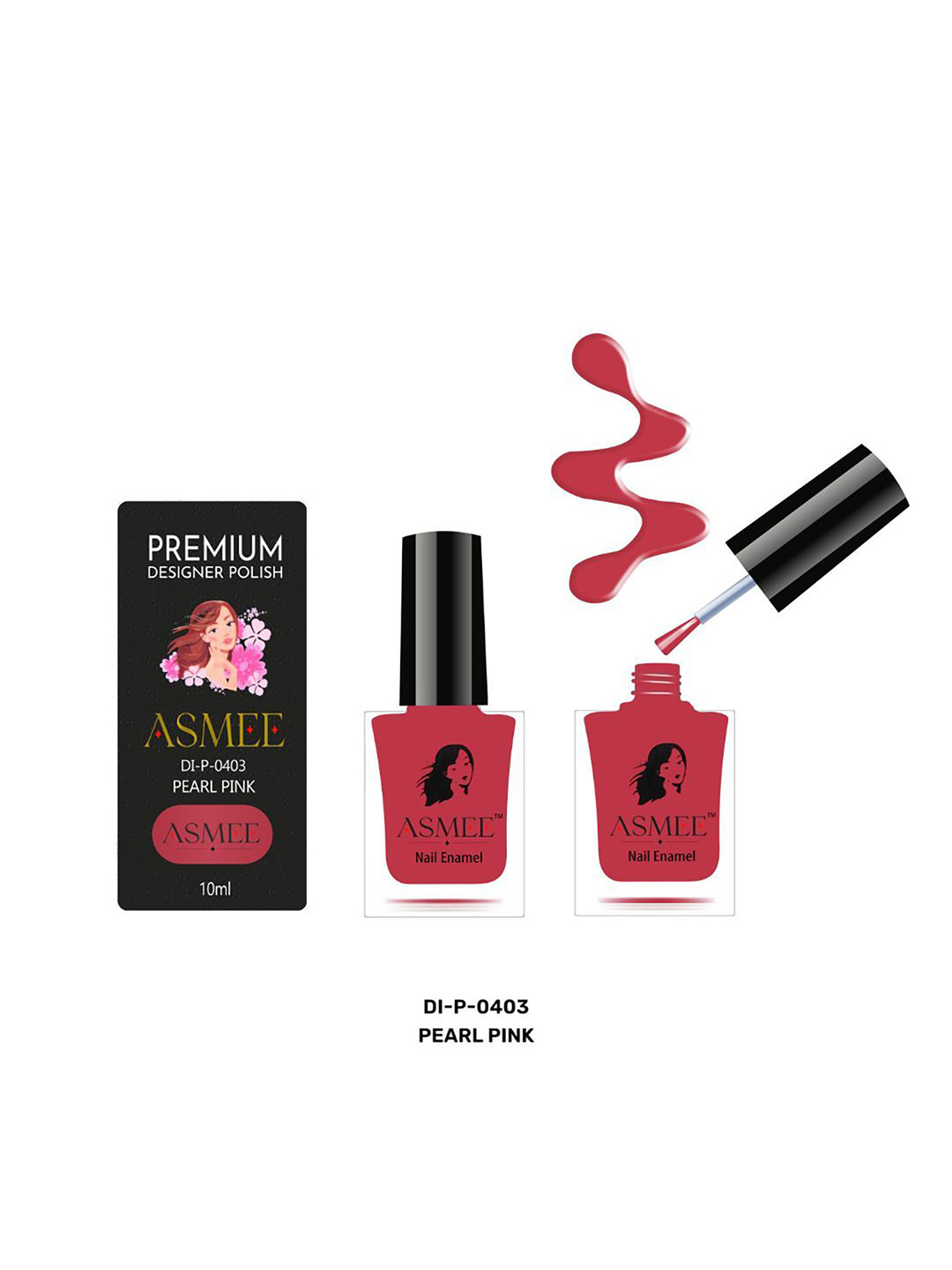 ASMEE Premium Glossy Gel Nail Enamel - 10 ml - Pearl Pink DI-P-0403