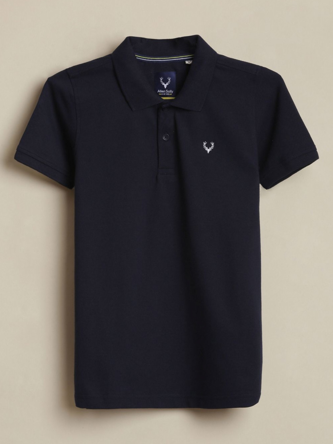 Allen Solly Junior Boys Brand Logo Embroidered Polo Collar Pure Cotton T-shirt