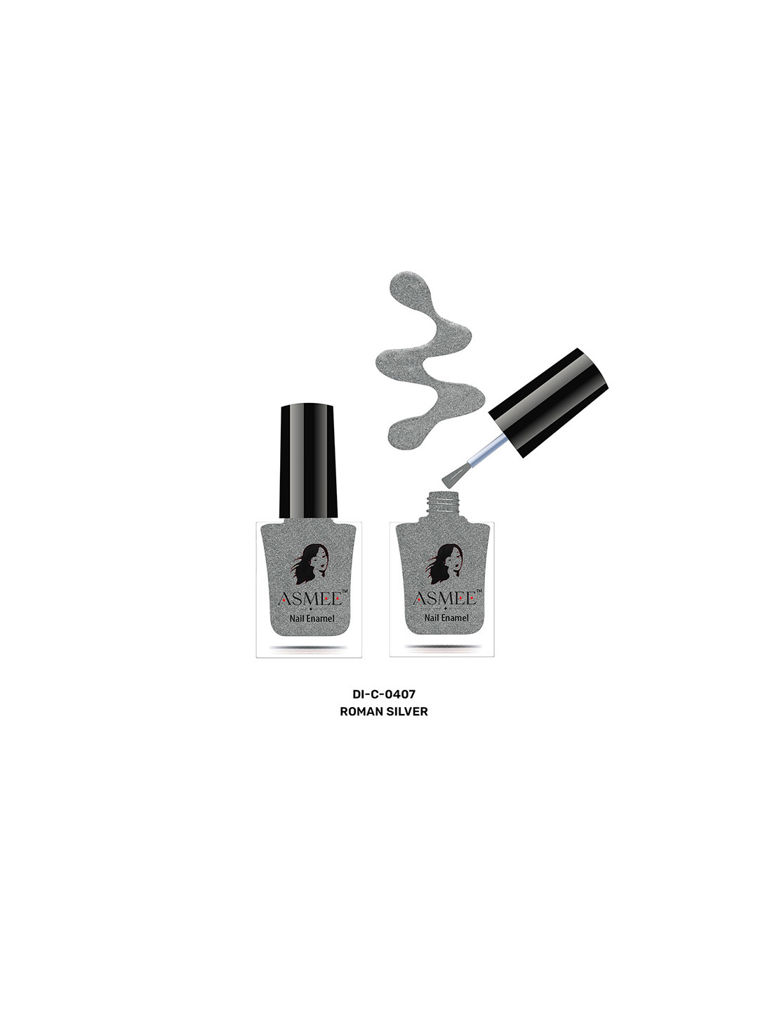 ASMEE Classic Glossy Nail Enamel - 10 ml - Roman Silver DI-C-0407
