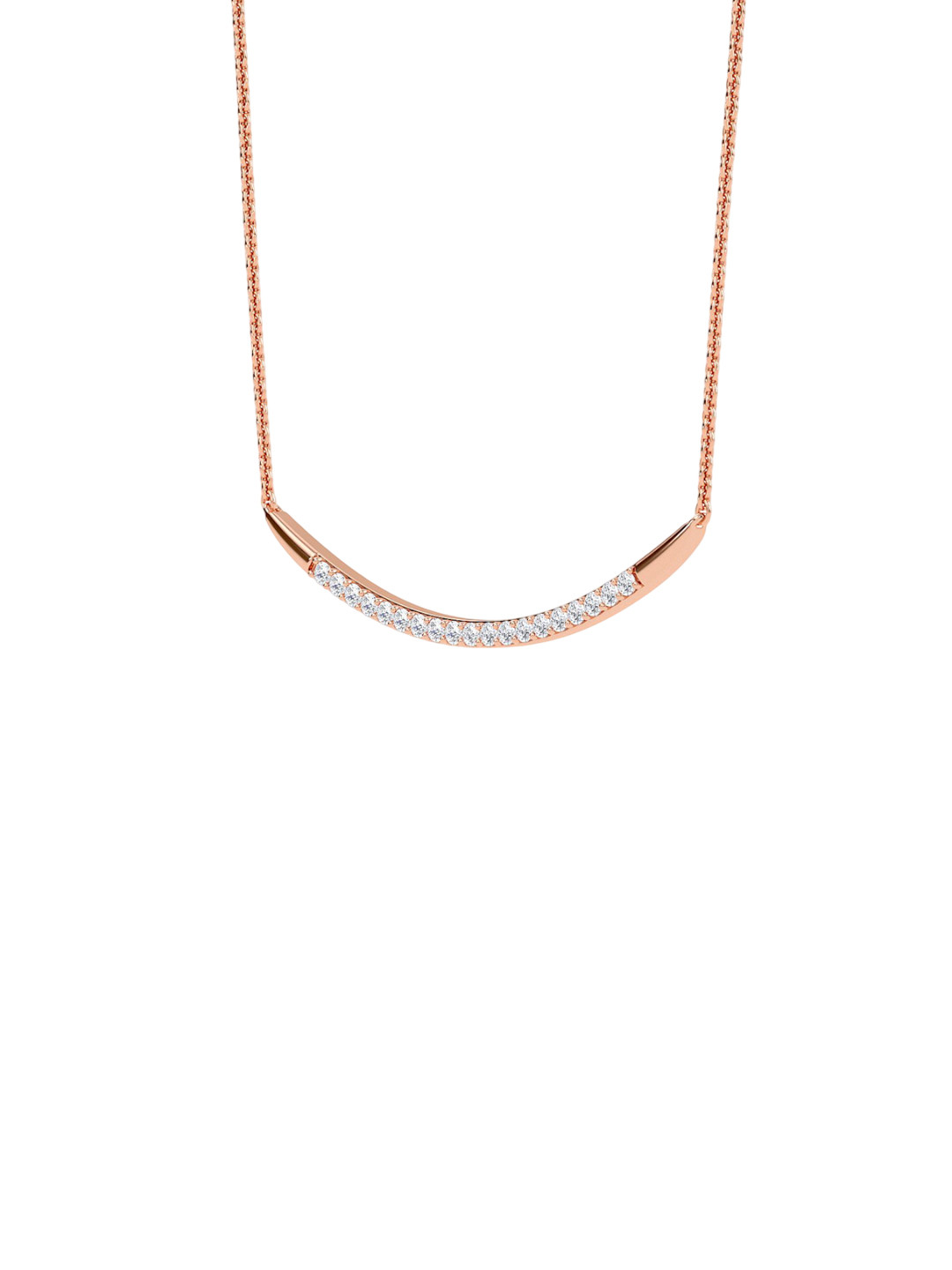 SHINE ETERNAL 18K Rose Gold Lab Grown Diamond Arc Pendant-1.61g