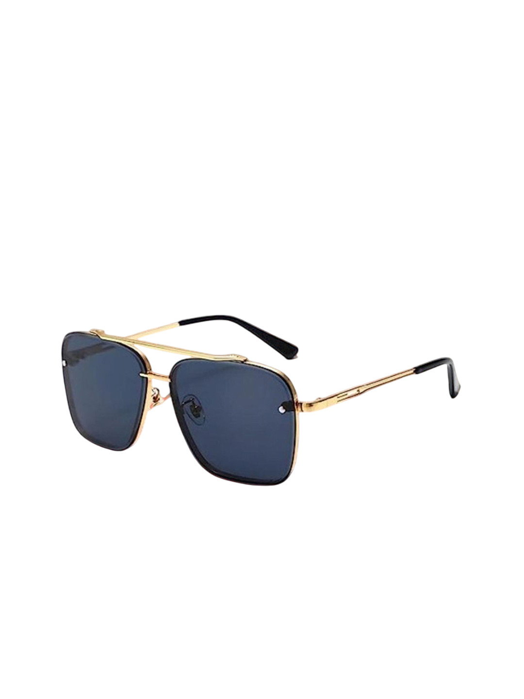 SPADEACES Men Full Rim UV Protected Square Sunglasses ROCK GOLD BLACK -67_g