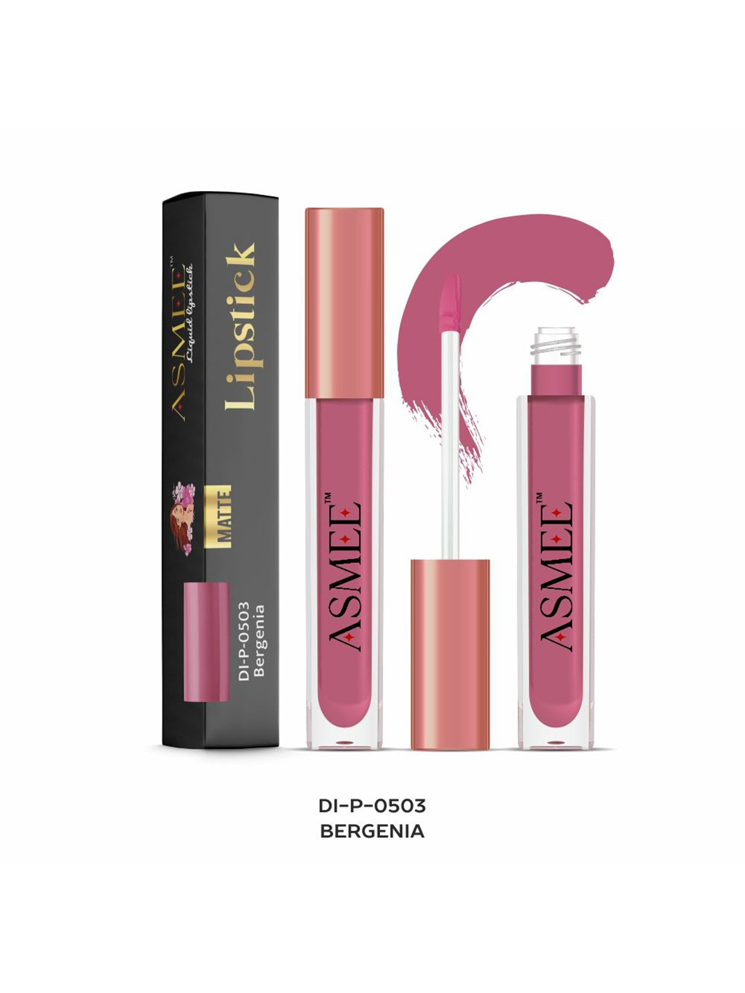 ASMEE Long Lasting Liquid Matte Lipstick - 4 ml - Bergenia