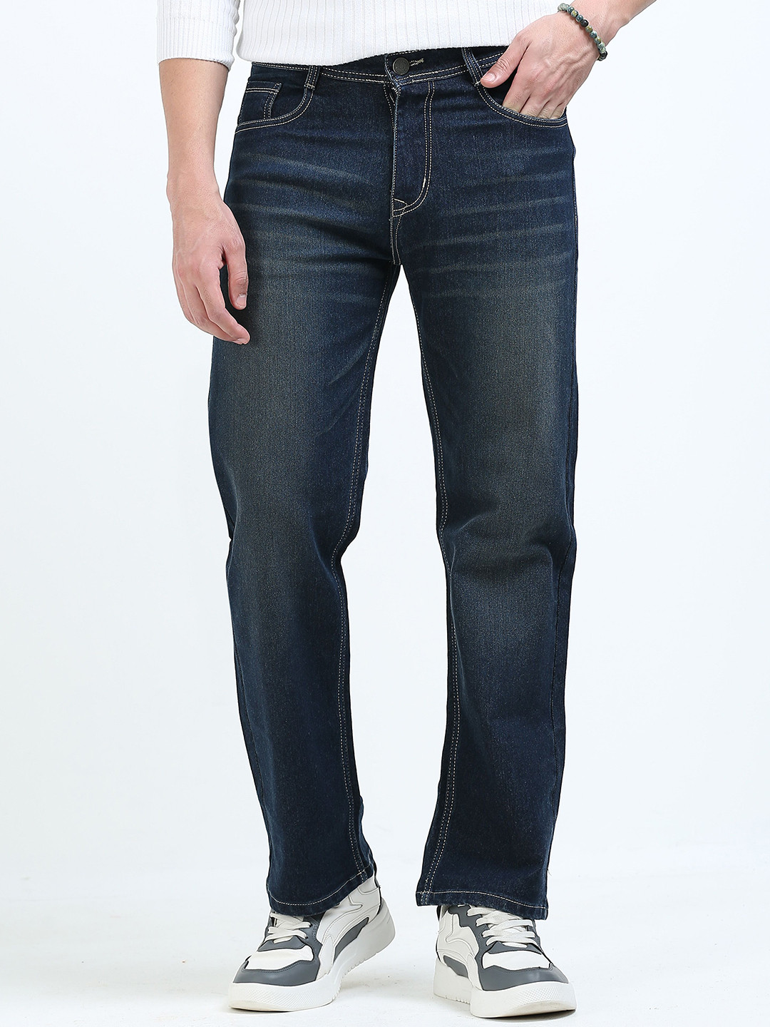 MOHICANS Men Denim Relaxed Fit Mid-Rise Stretchable Jeans