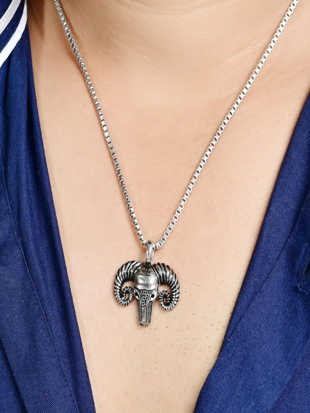 Vinayak Jewellers 925 Sterling Silver The Majestic Horns Silver Pendant