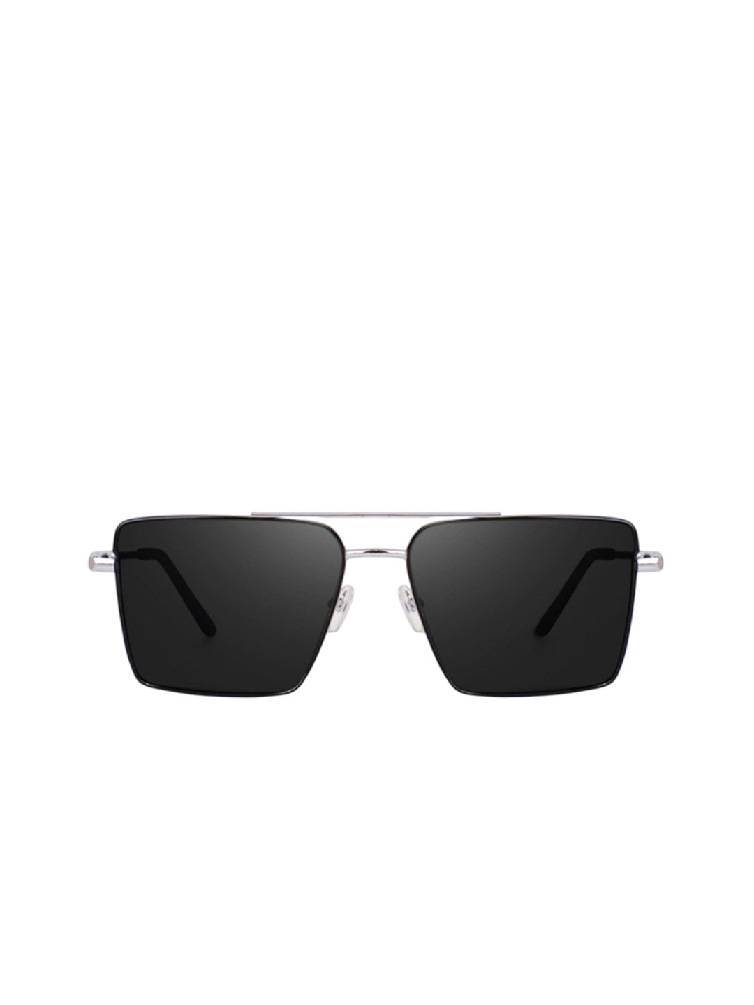 SPADEACES Unisex Square Sunglasses with UV Protected Lens HQ SILVER BLACK SQUARE -15_20