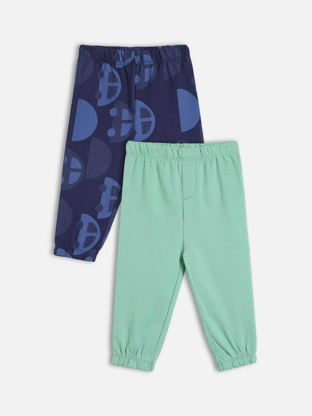 MINI KLUB Boys Pack Of 2 Car Printed & Solid Knit Trousers