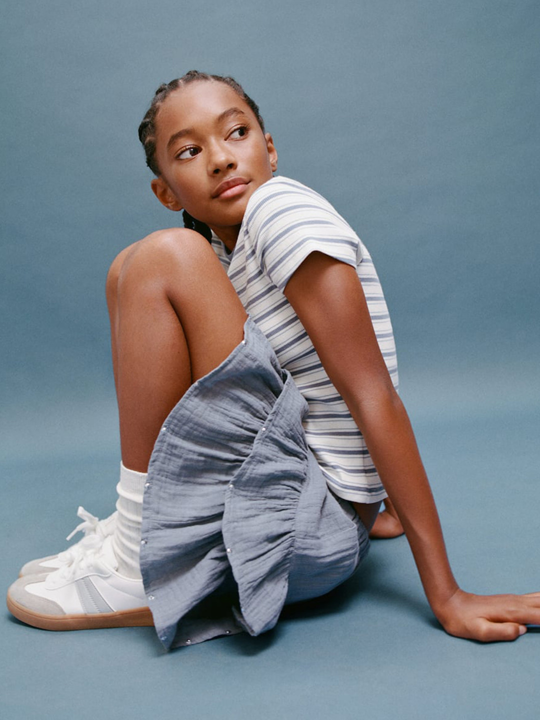 Mango Kids Pure Cotton Ruffled Skirt with Sequin Detail