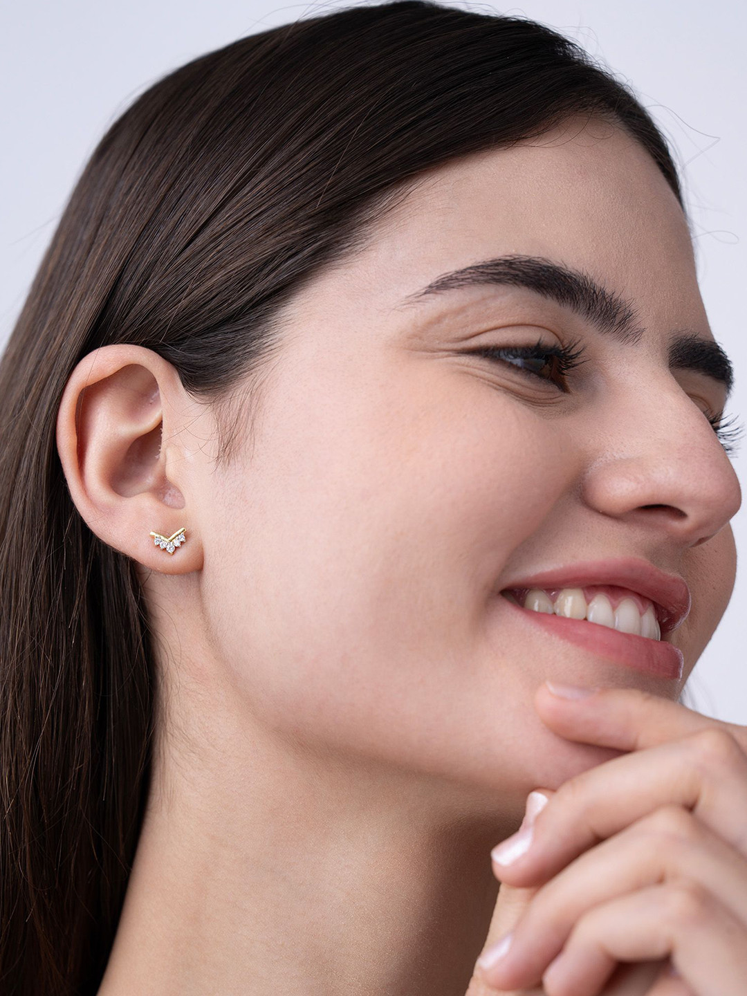 KYMEE Gold-Plated Sterling Silver Studs Earrings