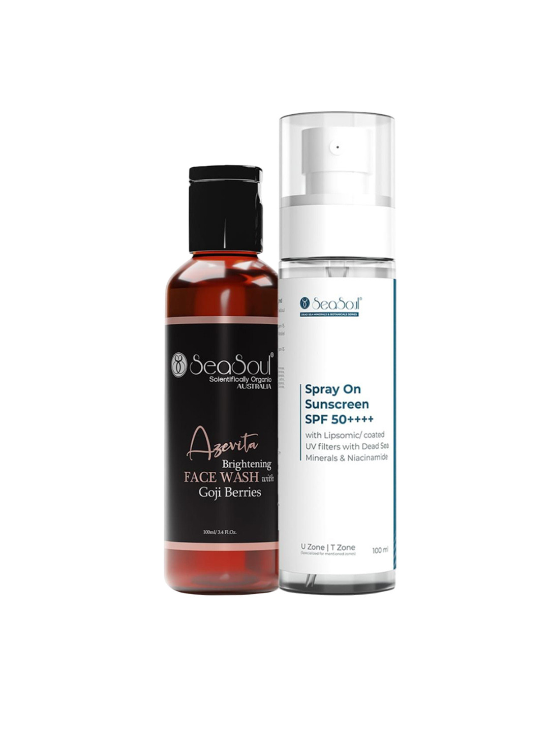 Seasoul Set Of 2 Azevita Brightening Face Wash With Spray On Sunscreen - 100 ml Each