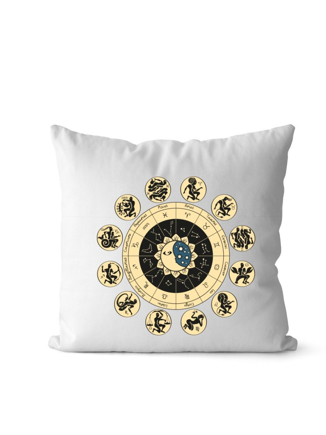 Loops n knots Zodiac Wheel Printed Square Cushion