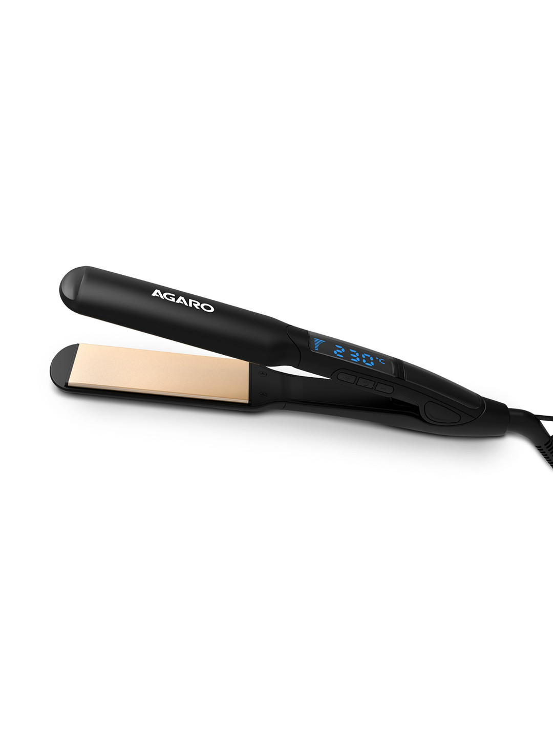 Agaro Elite Hair Straightener with Keratin Infused Ceramic Coated Plate - Black