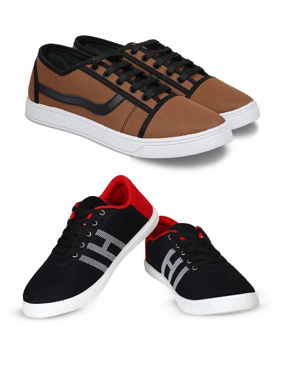 Spotwalk Men Pack Of 2 Marking Mesh Running Shoes