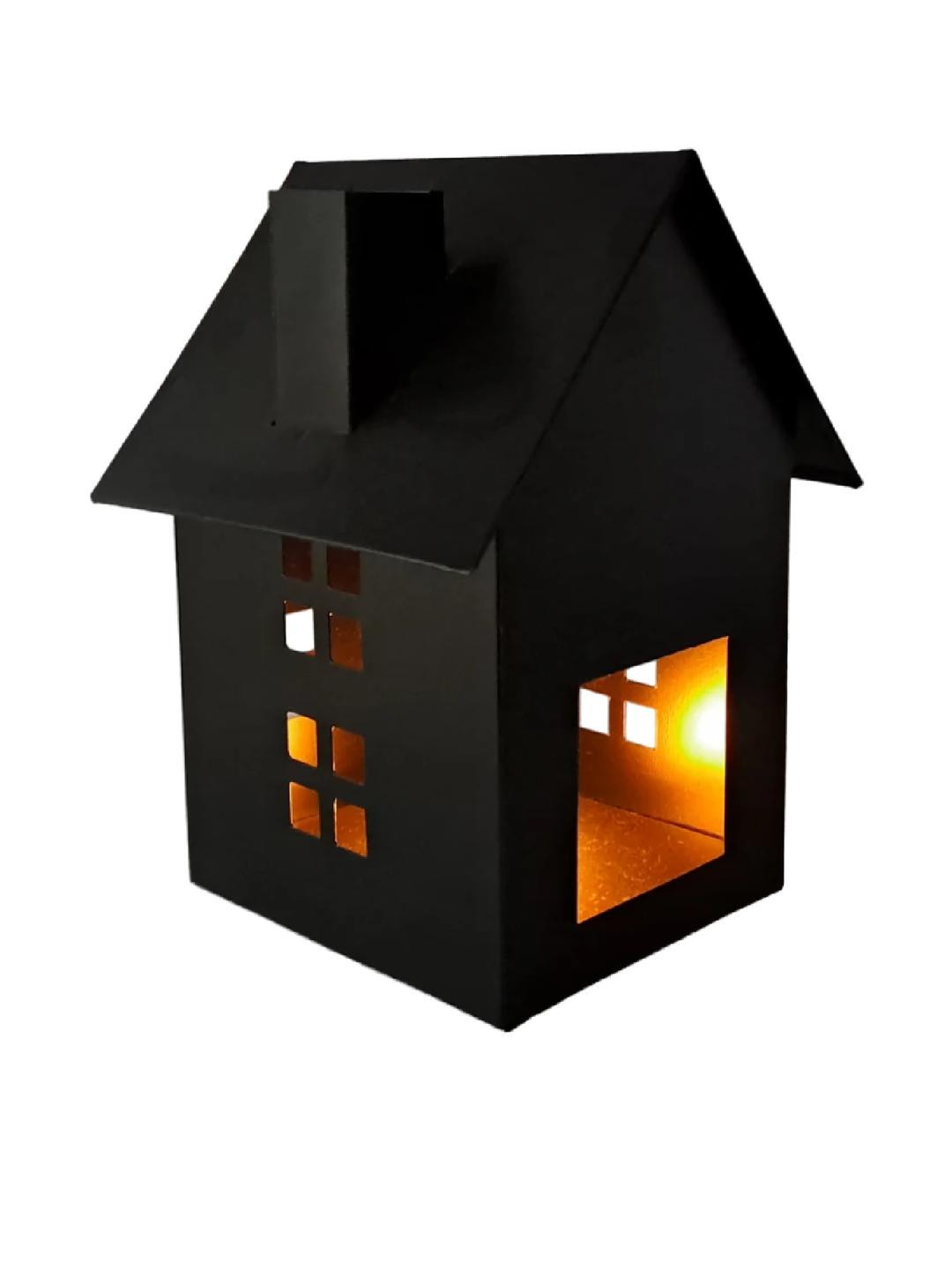 SHAURYA DESIGNS Black Table Lantern Curio Showpiece