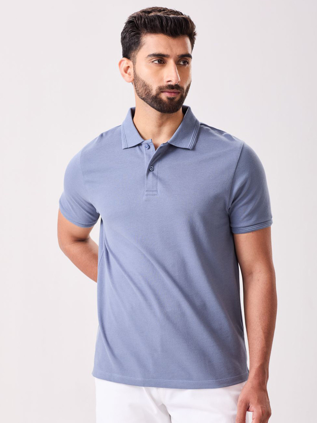 MH&Y Polo Collar Short Sleeves Pure Cotton T-shirt