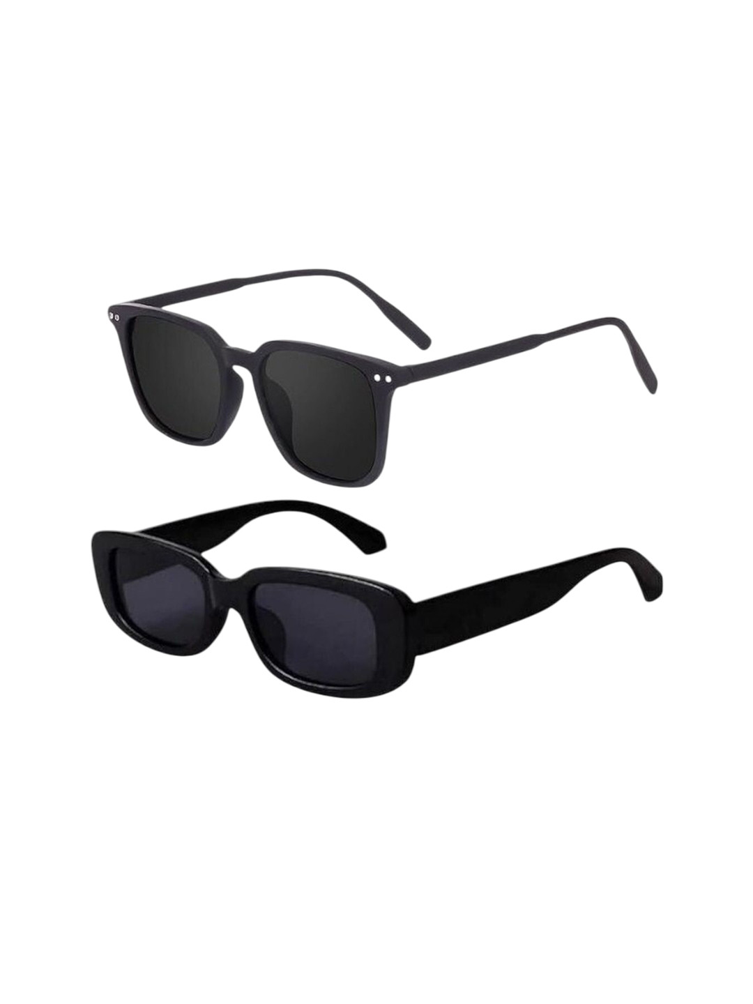 SPADEACES Pack Of 2 Black Lens & Black Round Sunglasses SP combo 20201 AND BLACK CANDY