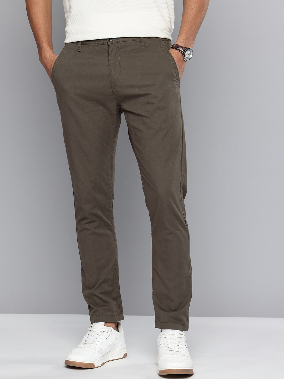 Flying Machine Men Slash Slim Tapered Fit Chino Trousers