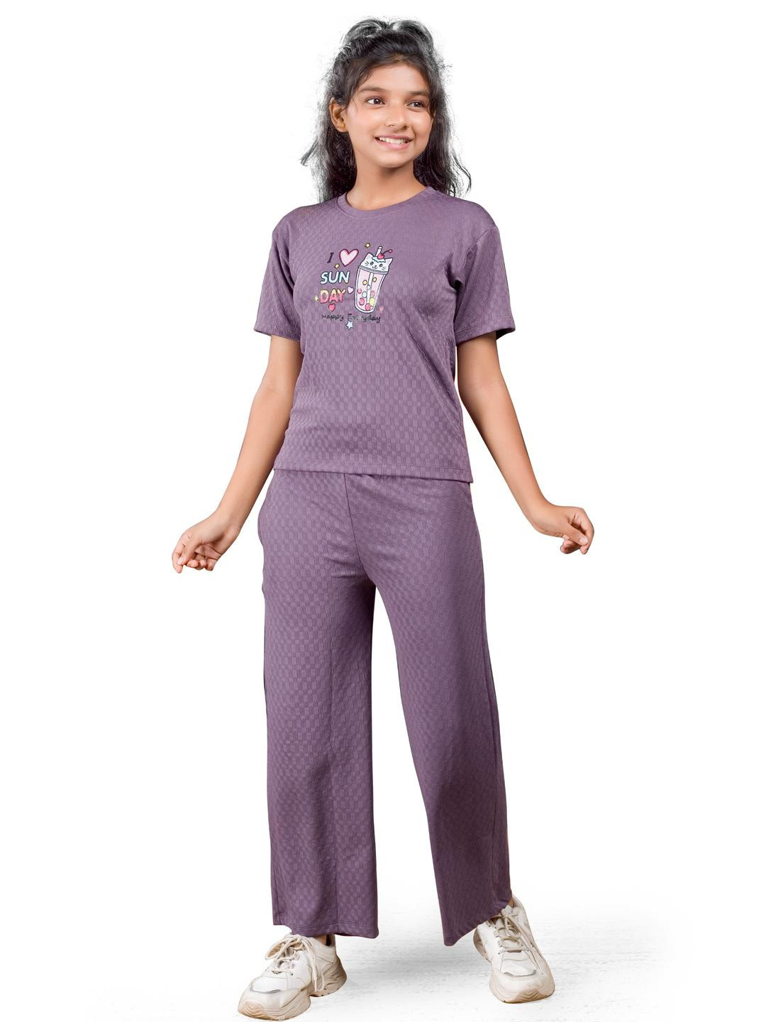 Little funky Girls Purple Clothing Set