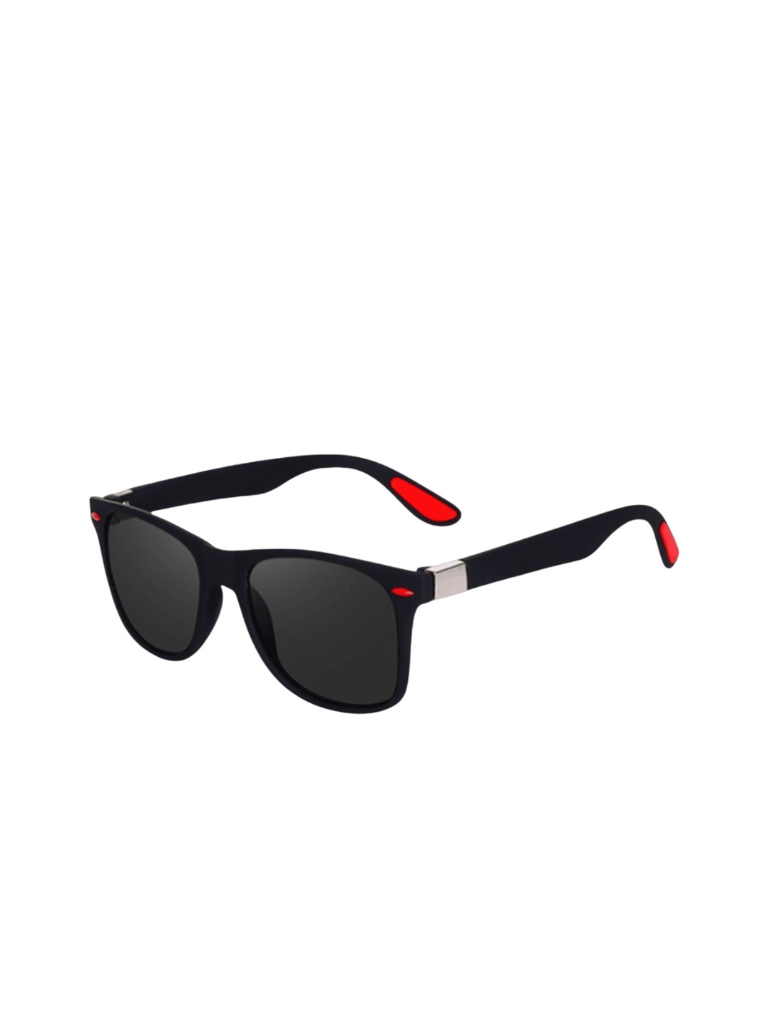 SPADEACES Unisex Black Lens & Black Wayfarer Sunglasses REDTIP BLACK WAYFARAR-094