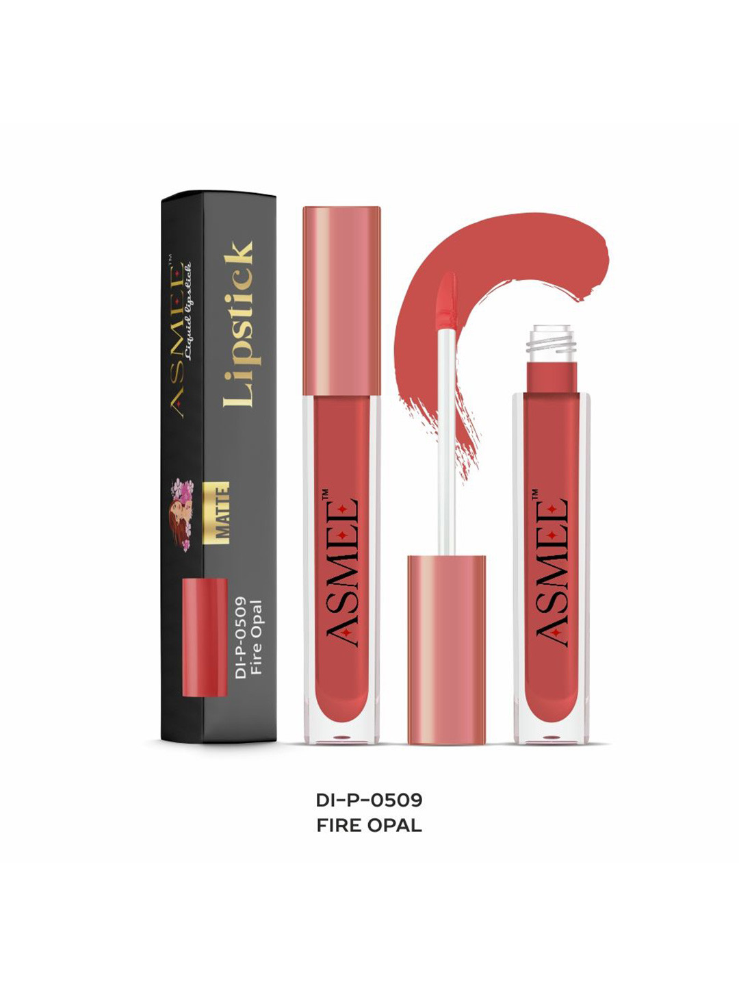 ASMEE Matte Liquid Lipstick- 4 ml- Fire Opal 0509