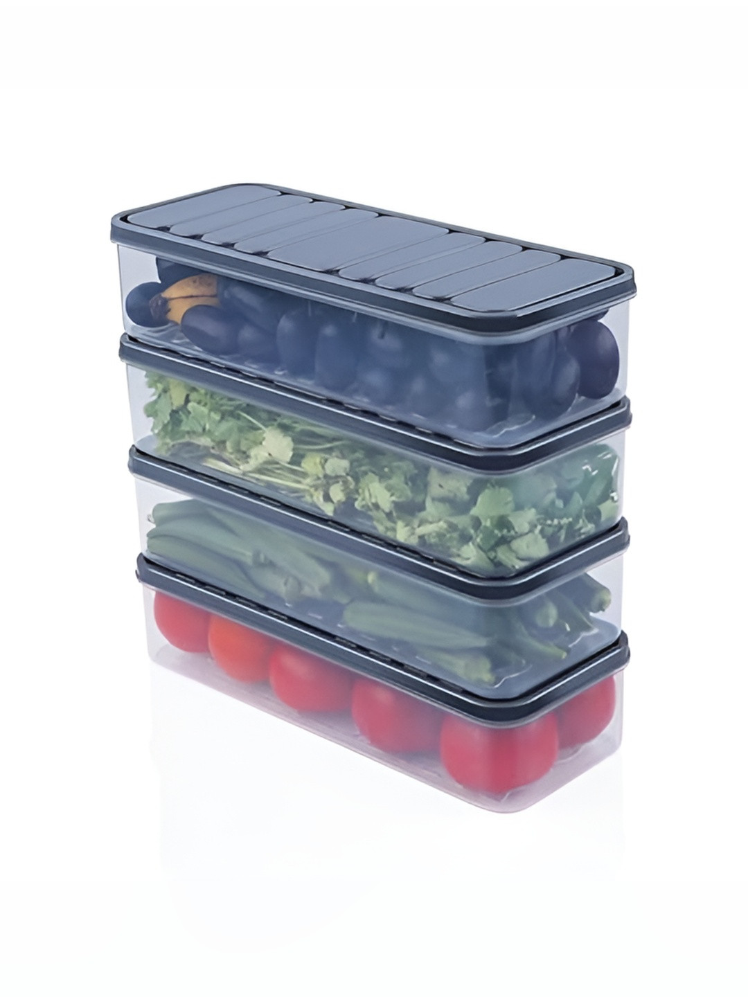 Virtuous Transparent 4 Pieces Fridge Containers
