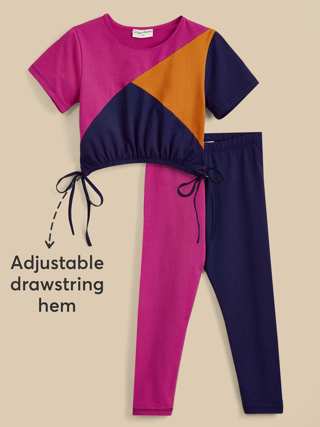 2-Pc Colourblock Leggings & T-shirt