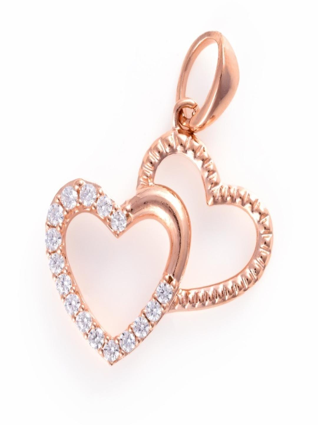 Vinayak Jewellers 925 Sterling Silver The Twin Hearts Zirconia Silver Pendant
