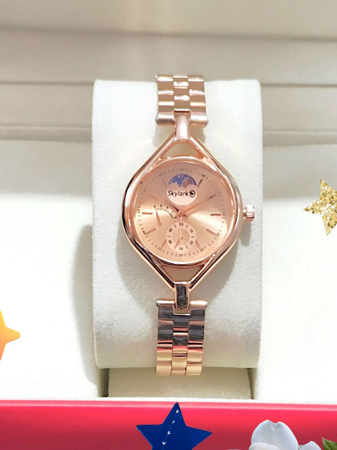 Skylark Girls Mother of Pearl Dial Analogue Watch MoonLight_peach_girls_23