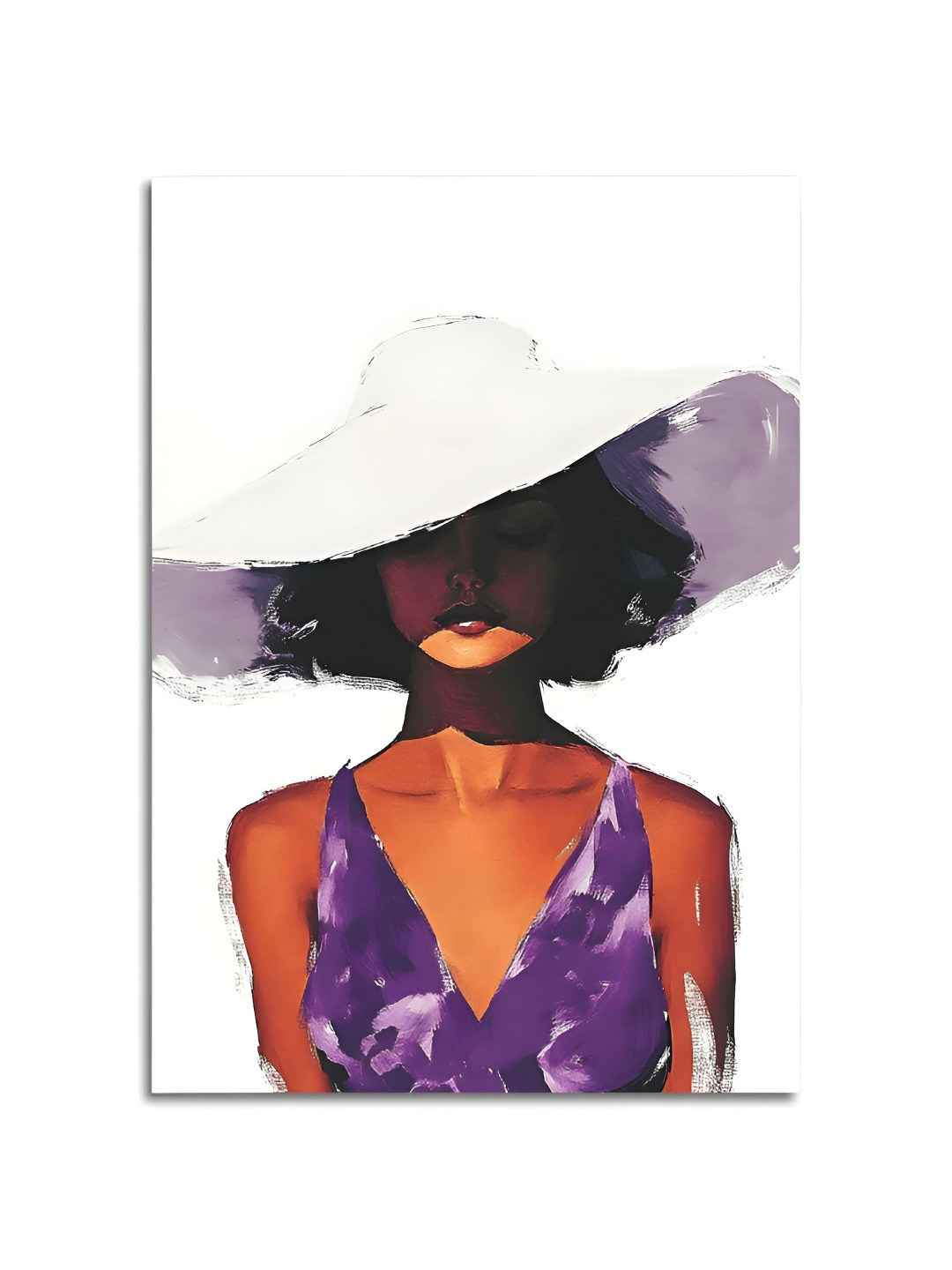 Craftnest creations Modern Art White & Purple Abstract Wall Arts