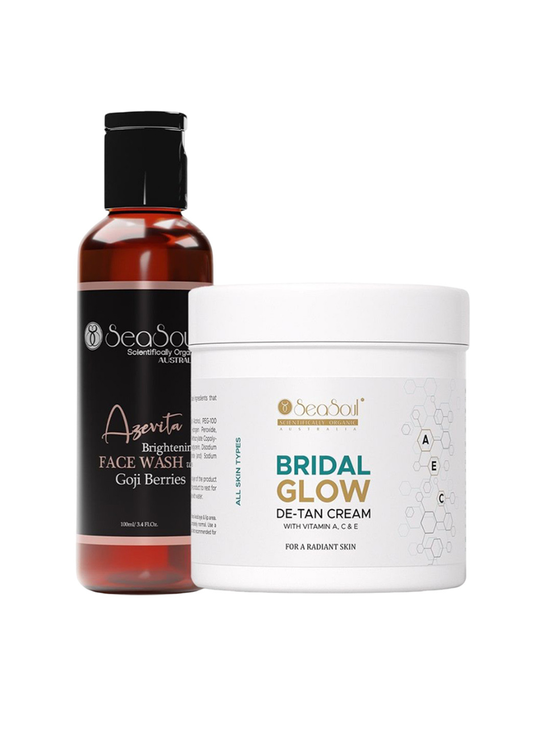 Seasoul Set Of 2 Azevita Face Wash- 100 ml & Bridal Glow De-Tan Cream- 500 g