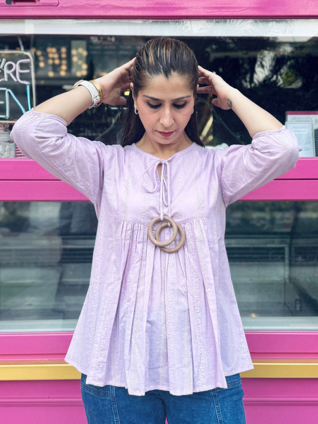 Minimul Lavender Woodland Cotton Top