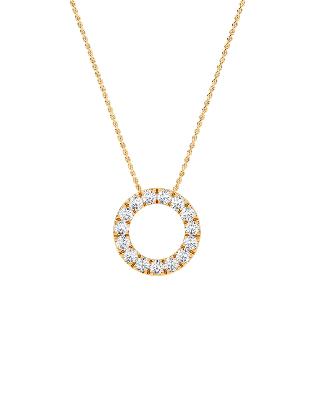 SHINE ETERNAL 14K Yellow Gold Lab Grown Diamond Ring of Fire Pendant-1.62g