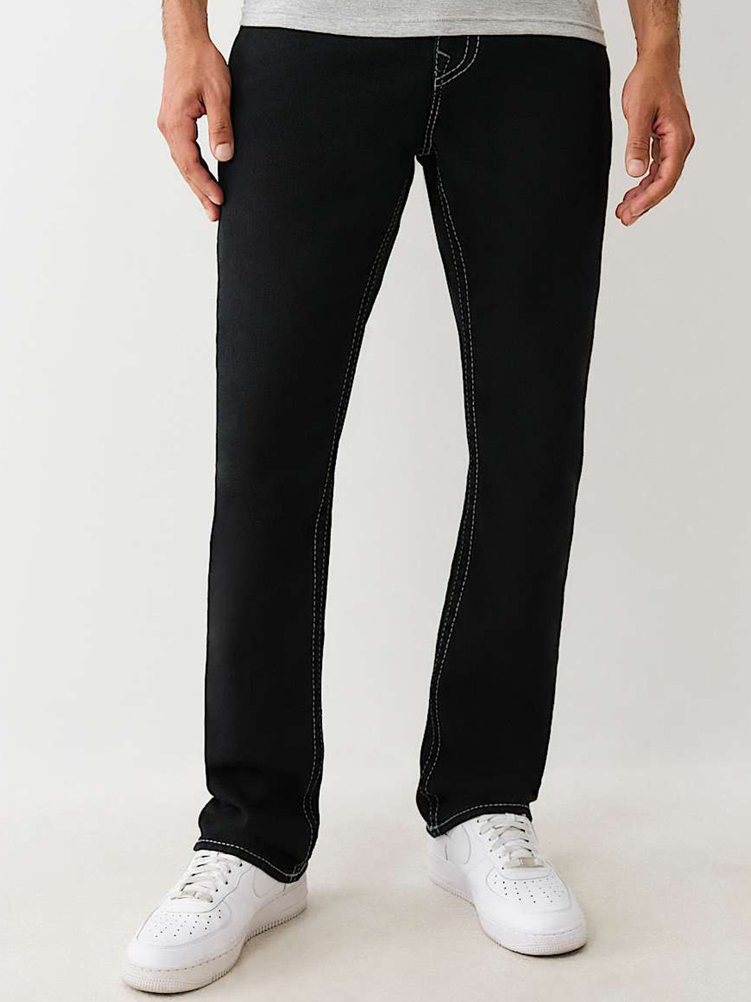 True Religion Men Slim Fit Mid-Rise Clean Look Embroidered Non Stretchable Cotton Jeans