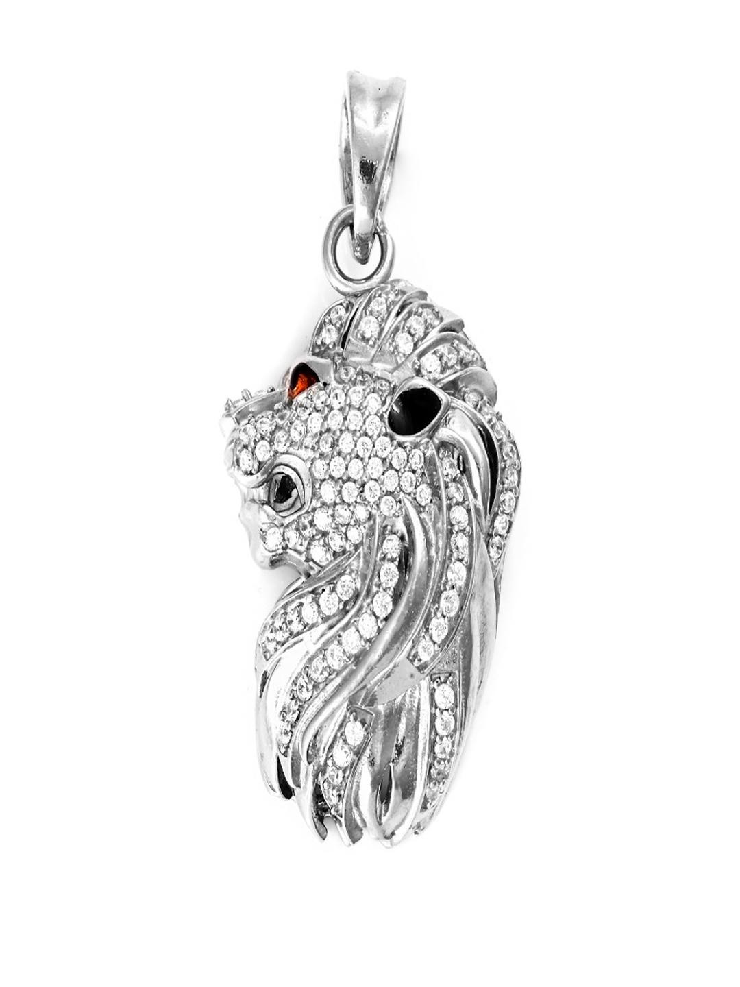 Vinayak Jewellers 925 Sterling Silver The Majestic Mane Zirconia Silver Pendant