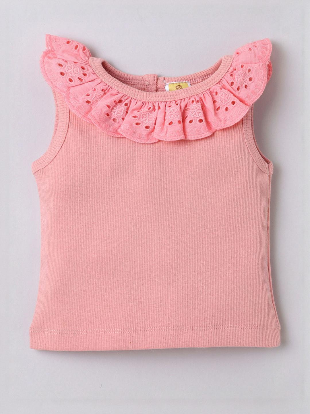 Hopscotch Girls Schiffli Embroidered T-shirt