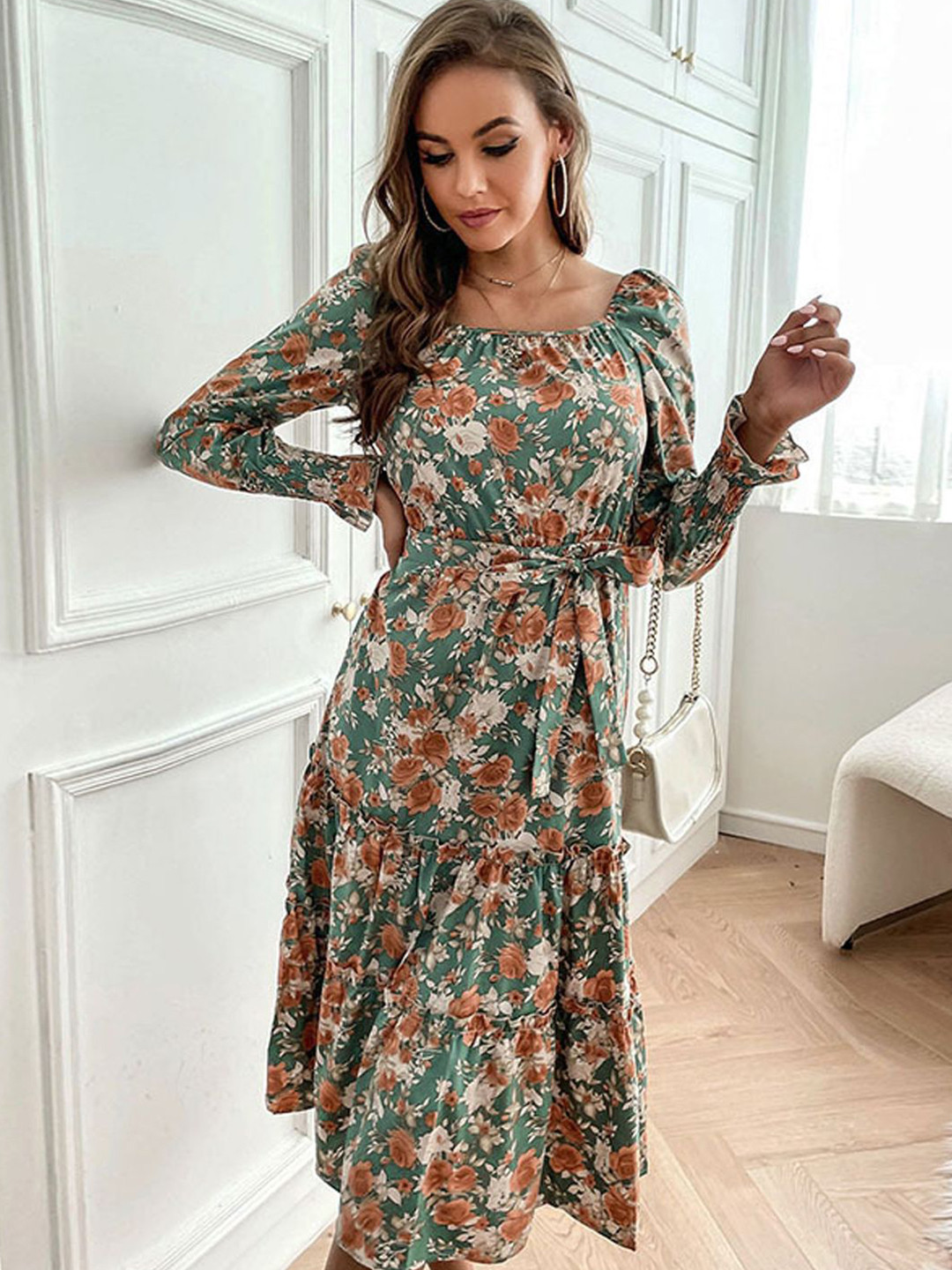 StyleCast Women Trendy A-Line Midi Length Dress