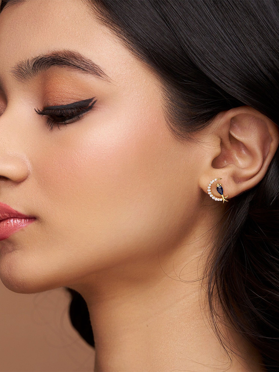 KYMEE 18K Gold Vermeil Parrot Style Studs