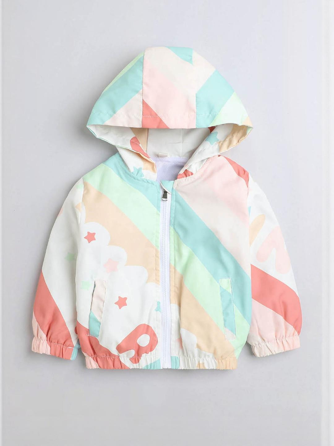 Hopscotch Girls Rainbow Mist Wind Jacket