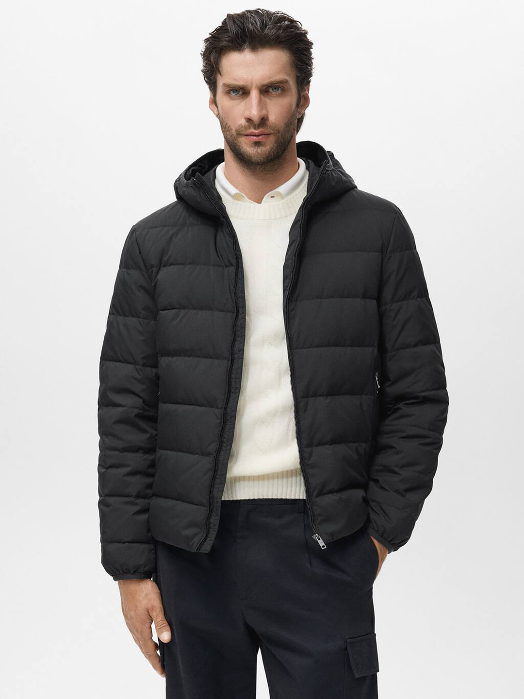 MANGO MAN Hooded Packable Padded Jacket
