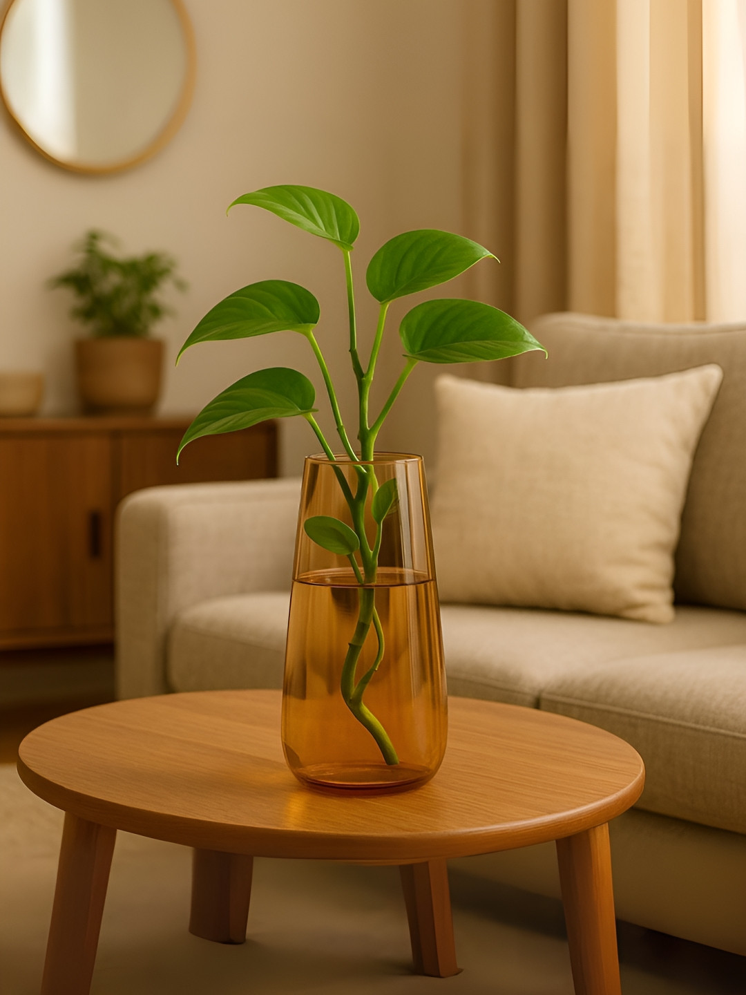 ecofynd Yellow Glass Table Vase