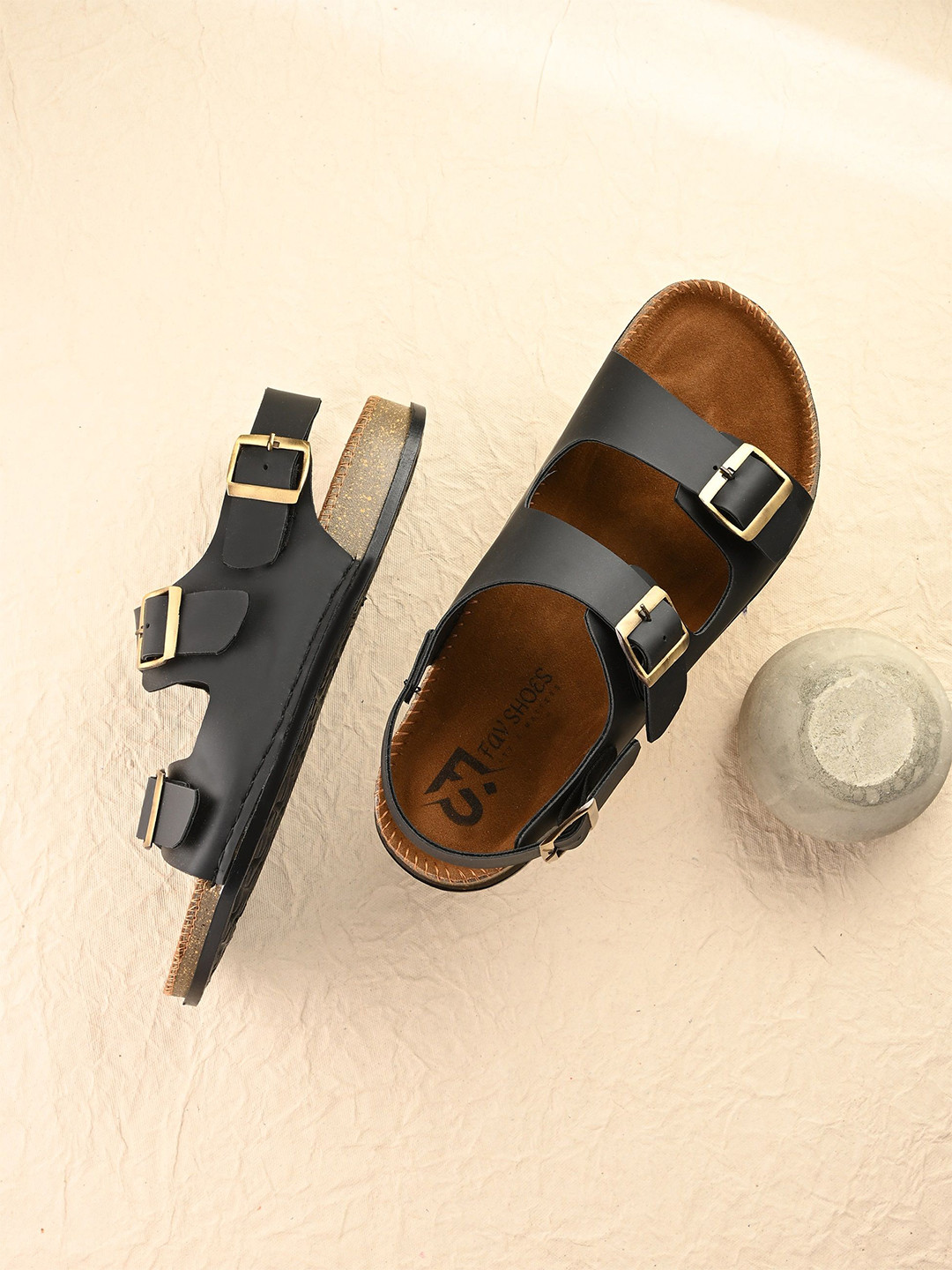 FAV SHOES Men Spool Heel Comfort Sandals