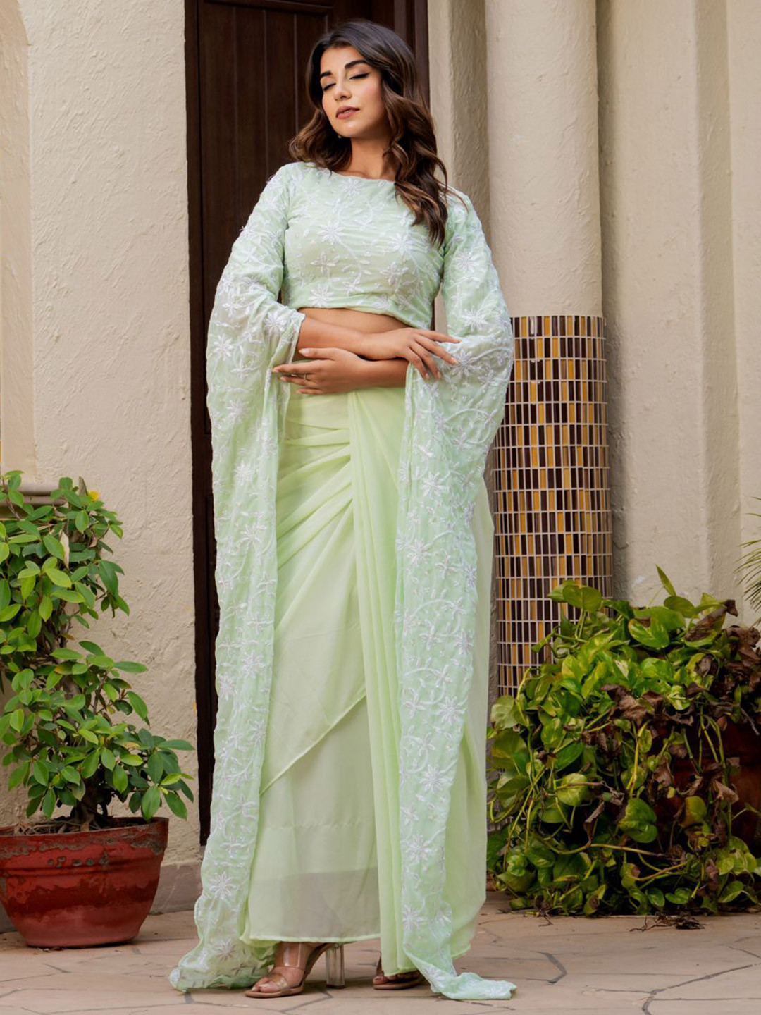 HOUSE OF JAMOTI Embroidered Ready to Wear Ethnic Lehenga & Skirt Set