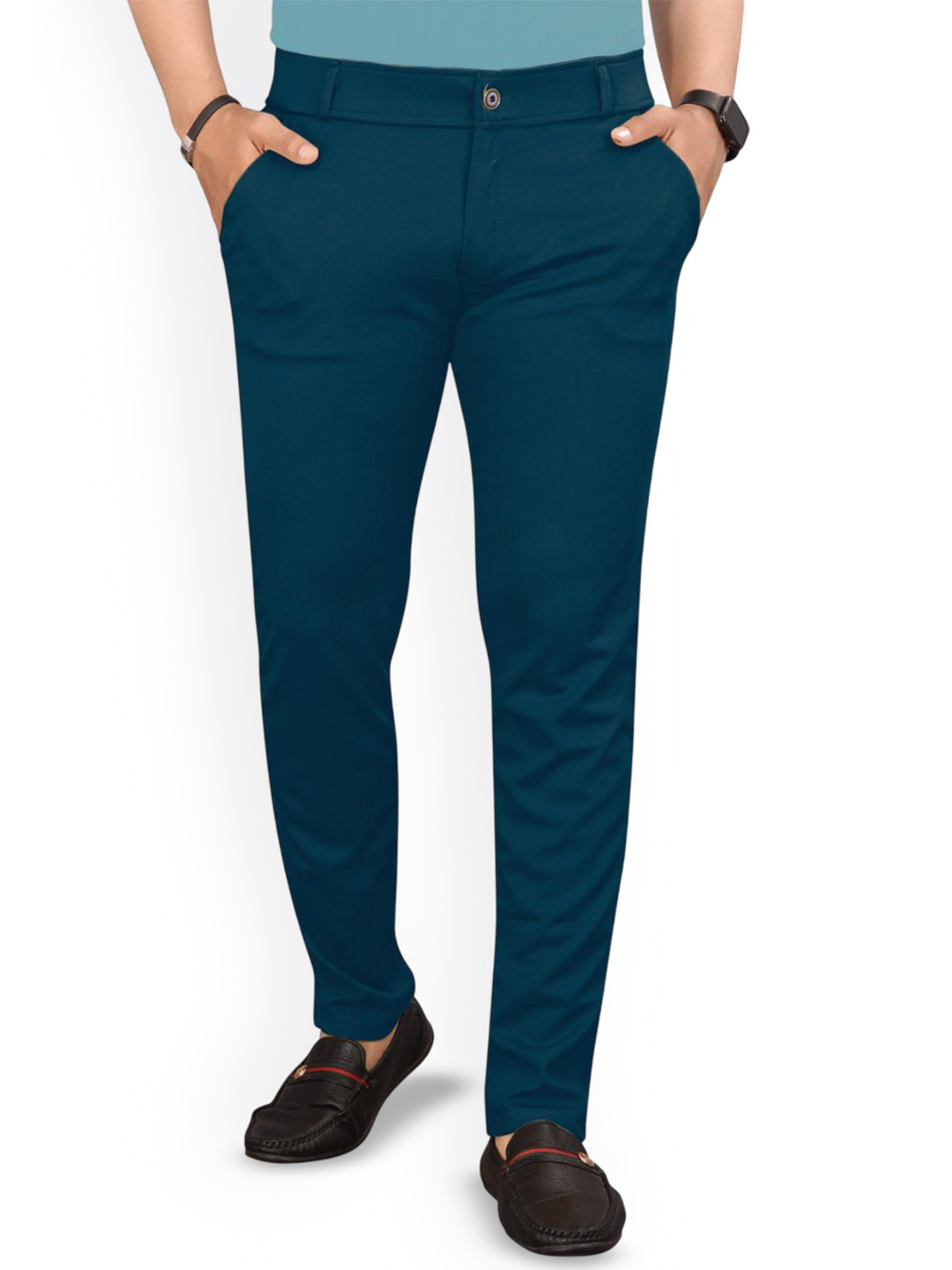BHSTLE Men Comfort Slim Fit Trousers