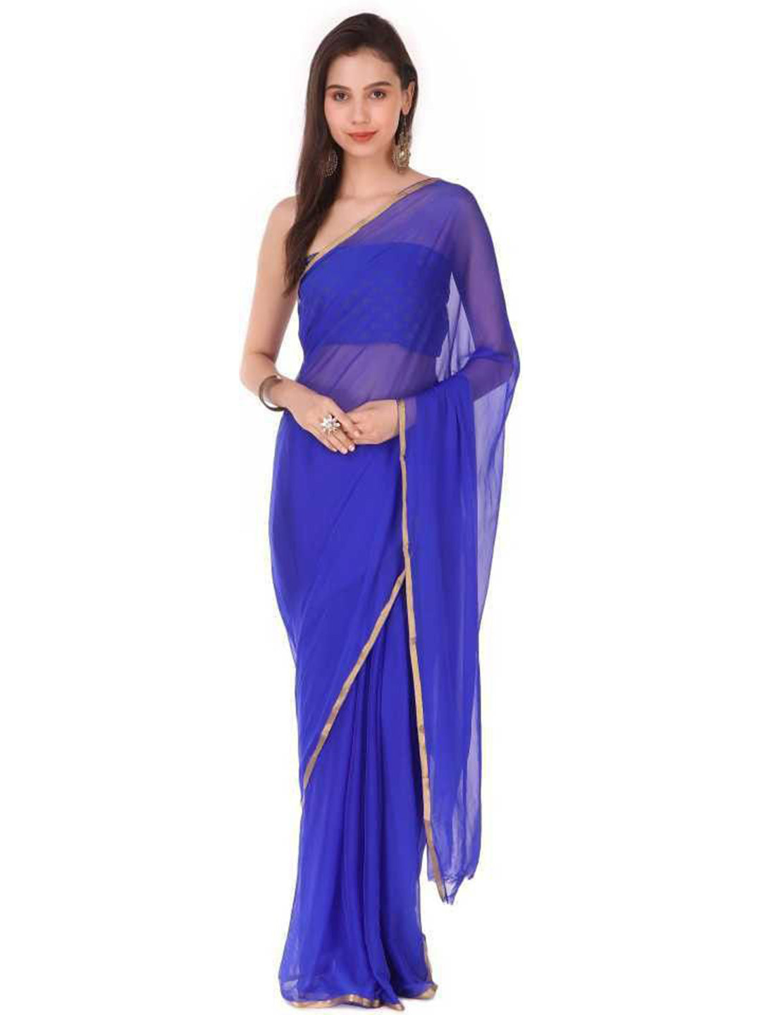 THE FASHION ATTIRE Solid Daily Wear Saree with Blouse Piece