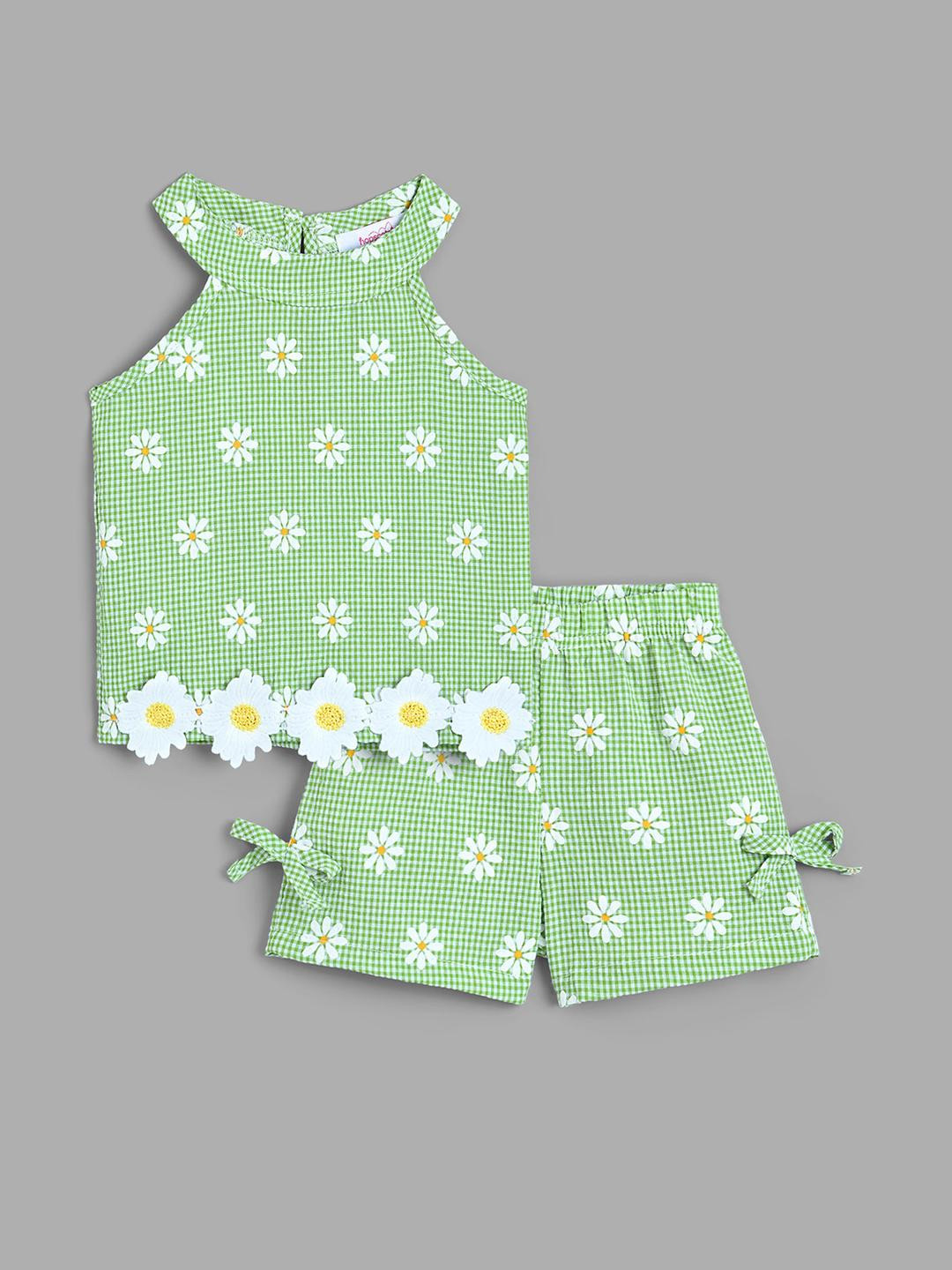 2-Piece Floral Blouse and Shorts